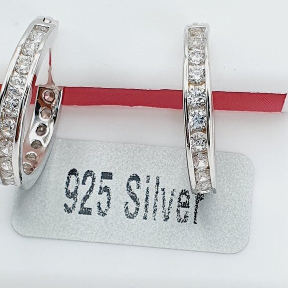 "925 Sterling Silver Cubic Zirconia Earrings, U19254642 - Picture 6 of 10